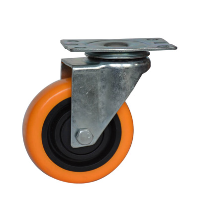 CASTER WHEEL ORANGE 4'' SWIVEL